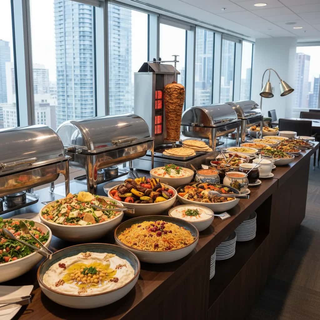 Corporate catering delivery being planned for a Toronto office